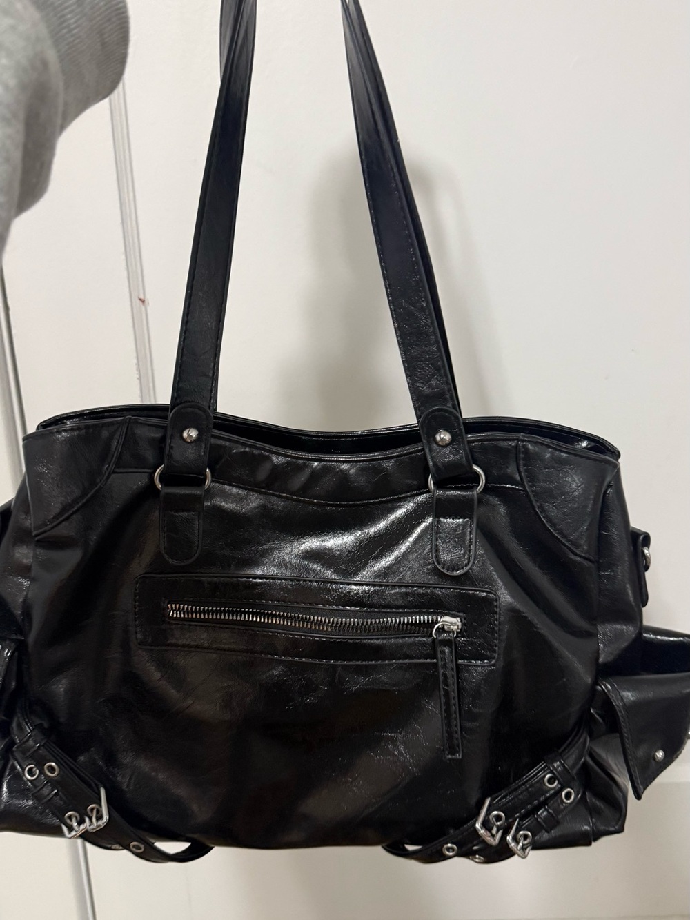 Black Womens Shoulder Tote Bag - Classic Carryall
